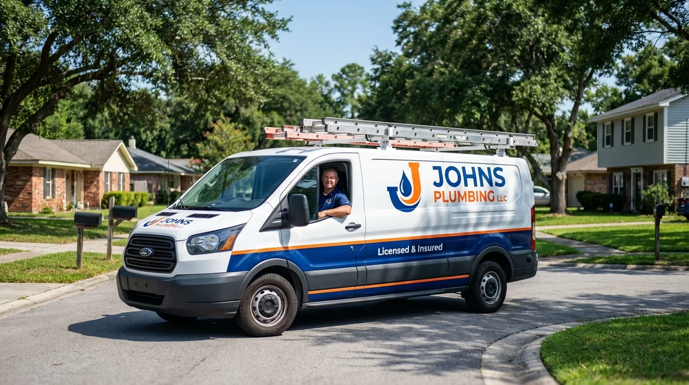 Johns Plumbing LLC service van in Yutan, NE